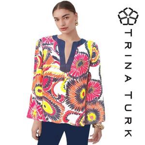 Trina Turk Colorful Silk Blouse